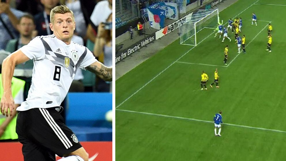 Magnus Wolff Eikrem sätter ett frisparksmål som påminner om Toni Kroos mot Sverige i VM 2018.