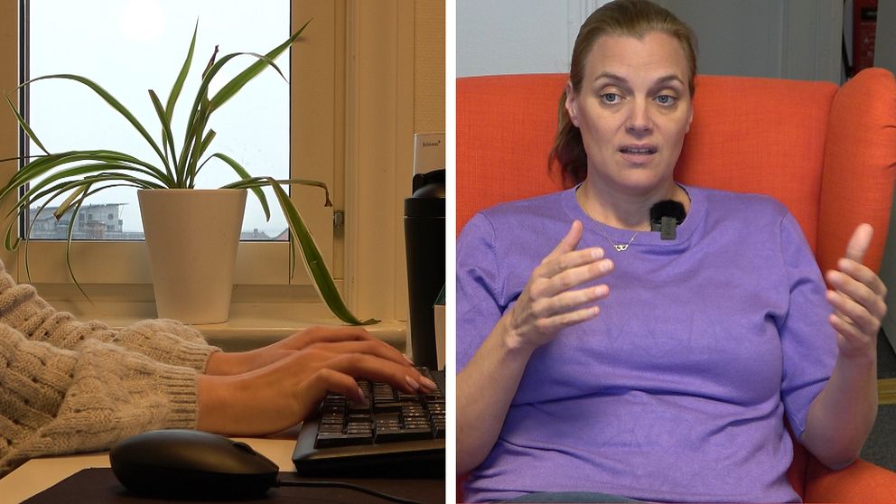 Händer vid tangentbord, Maria Bråth som är vice vd för Brath i Örnskölsdvik.