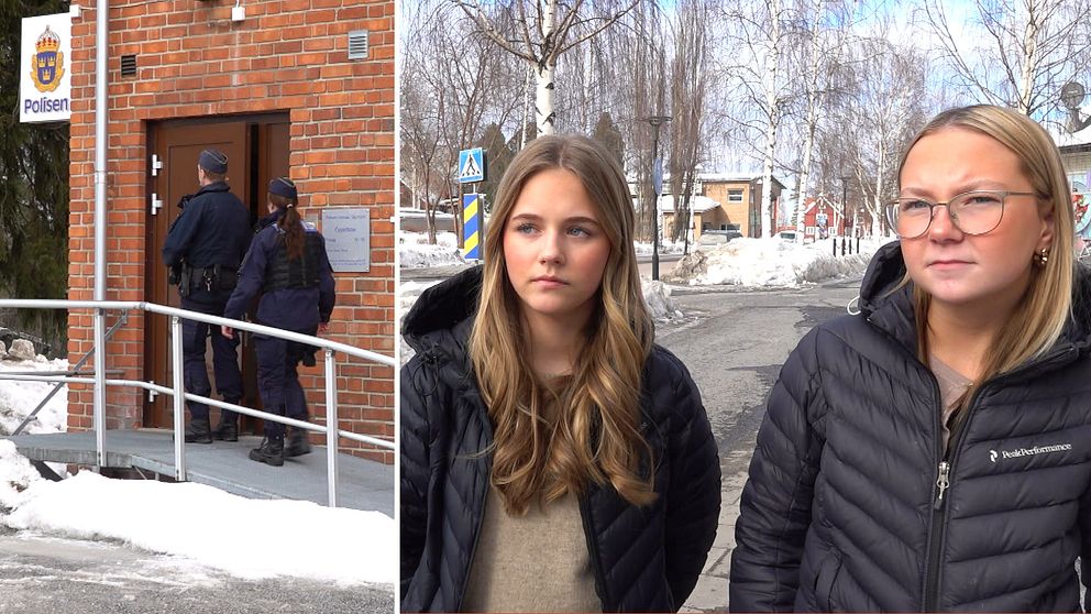 13-åriga Signe Nilsson och Saga Lundqvist tycker det är äckligt att en man blottat sig för flera kvinnor.