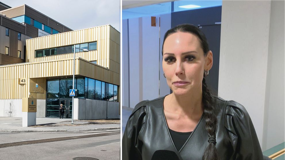 Bild på Luleå tingsrätt  och målsägarbiträdet Anna Melander.