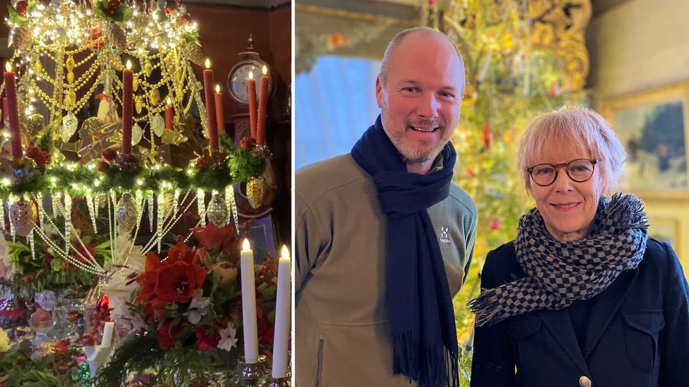 julpynt och två konstnärer, karin ferner och Andreas Graveleij