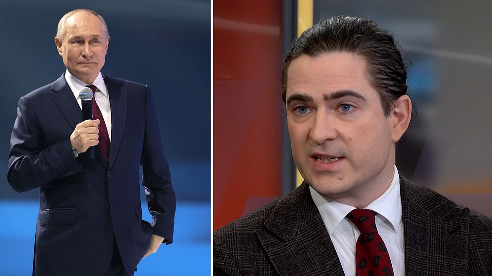 Vladimir Putin under ett tal 2024. SVT:s utrikesreporter Carl Fridh Kleberg om varför den ryske presidenten inte har en självklar efterträdare.