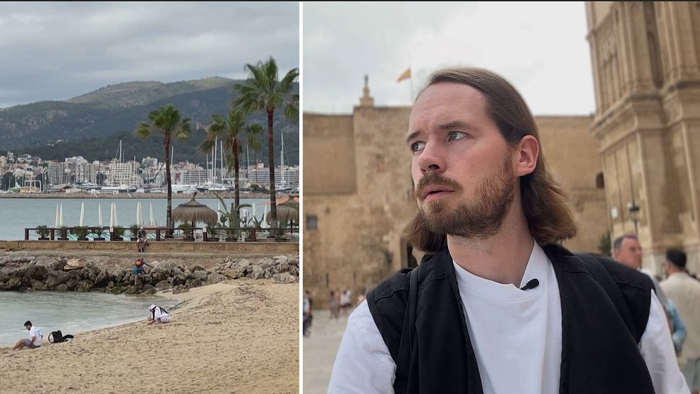 SVT:s reporter Sebastian Strandberg.