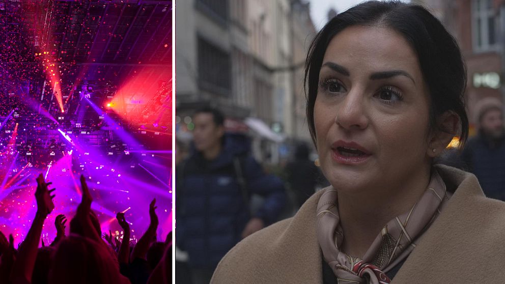 Konsert, splitbild med Parisa Liljestrand