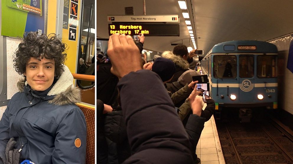 De gamla CX-vagnarna åker si sista tur under lördagen i Stockholms tunnelbanetrafik.