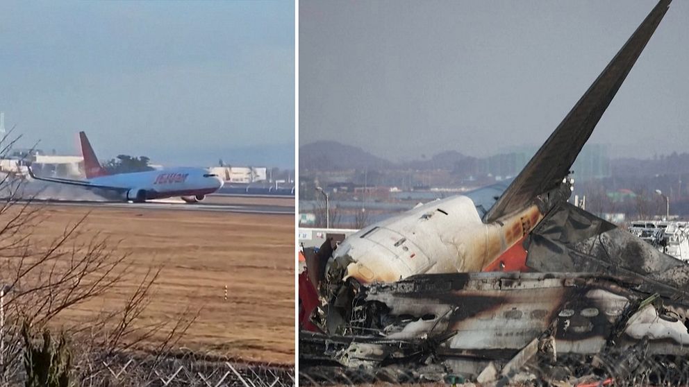 Bilder efter flygkraschen på Muan International Airport i Sydkorea