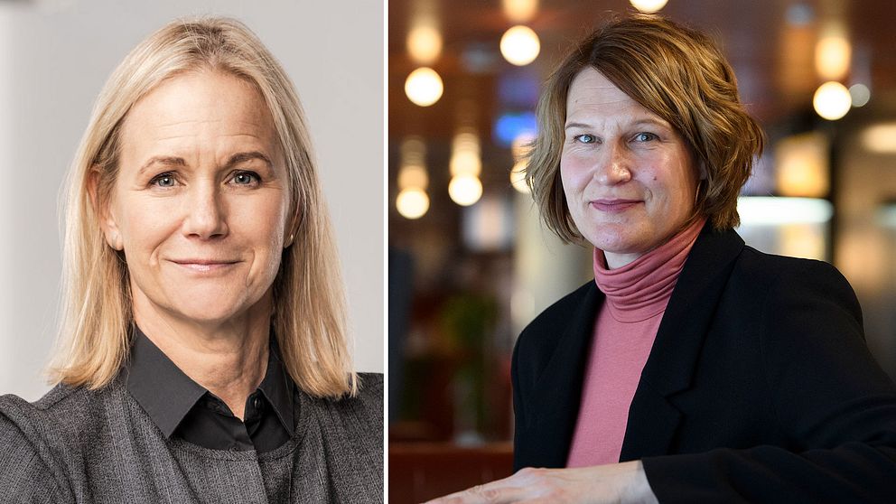 Konstnärsnämndens direktör, Mika Romanus och Kajsa Ravin, generaldirektör för Statens kulturråd.