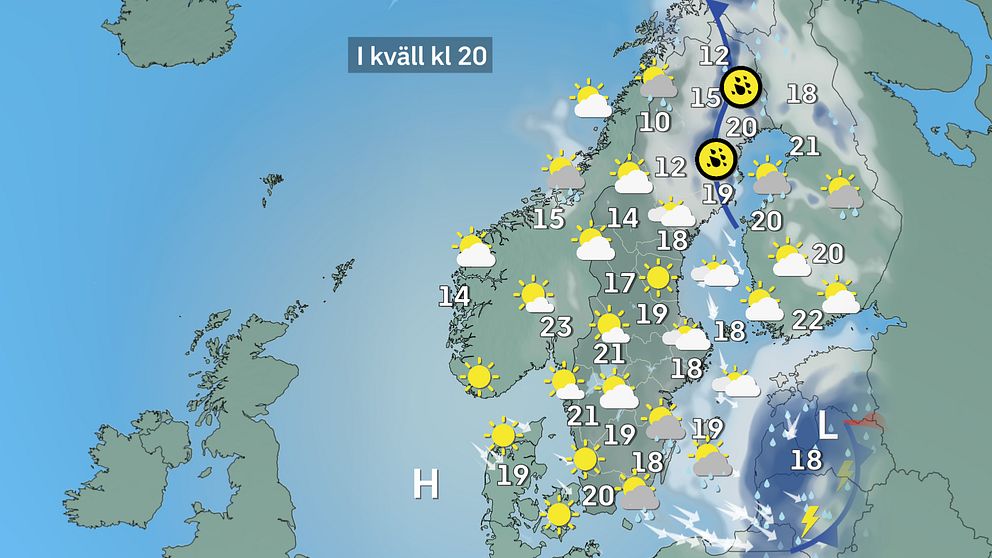 Gul varning för skyfallsliknande regnskurar över Norrbotten och ...