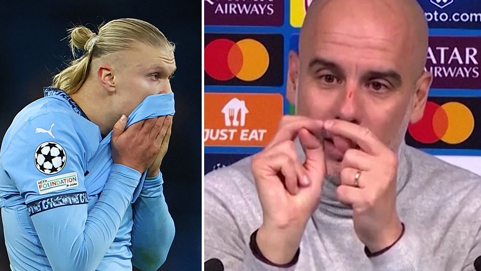 Erling Haaland och Pep Guardiola