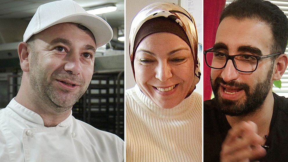 Talal, Fatimah och Abdul – tre människor som kom till Sverige under flyktingkrisen.