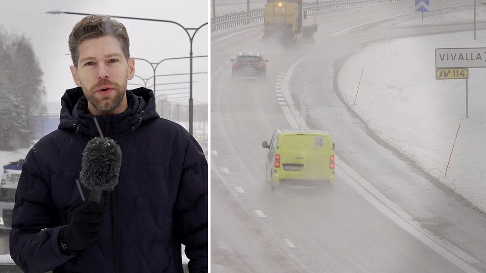 Flera trafikolyckor har inträffat på olika vägar under fredagsmorgonen. SVTs reporter på plats.