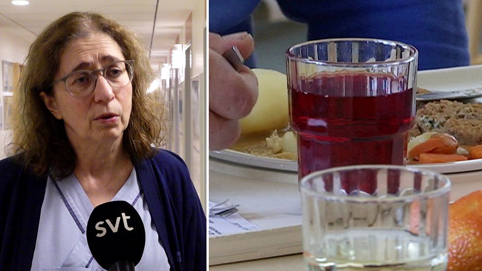 Verksamhetschefen Stella Cizinsky och vegetarisk mat på hjärtkliniken i Örebro.