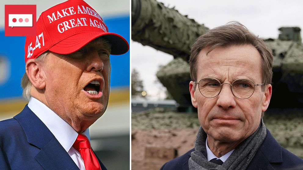 Donald Trump till vänster Ulf Kristersson (M) till höger