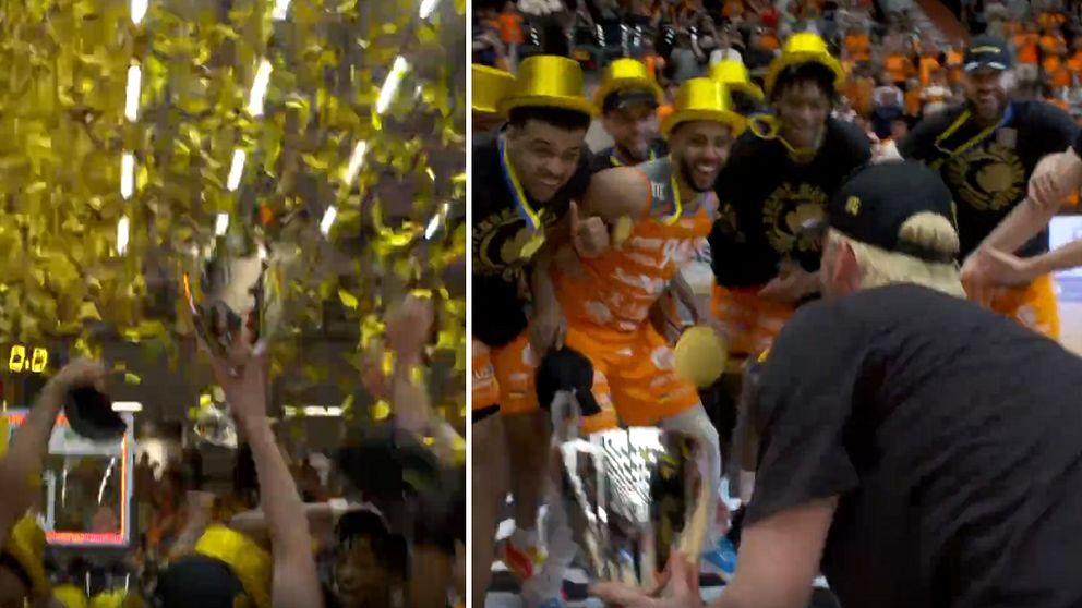Norrköping firar sin SM-titel med guldhattar och konfetti
