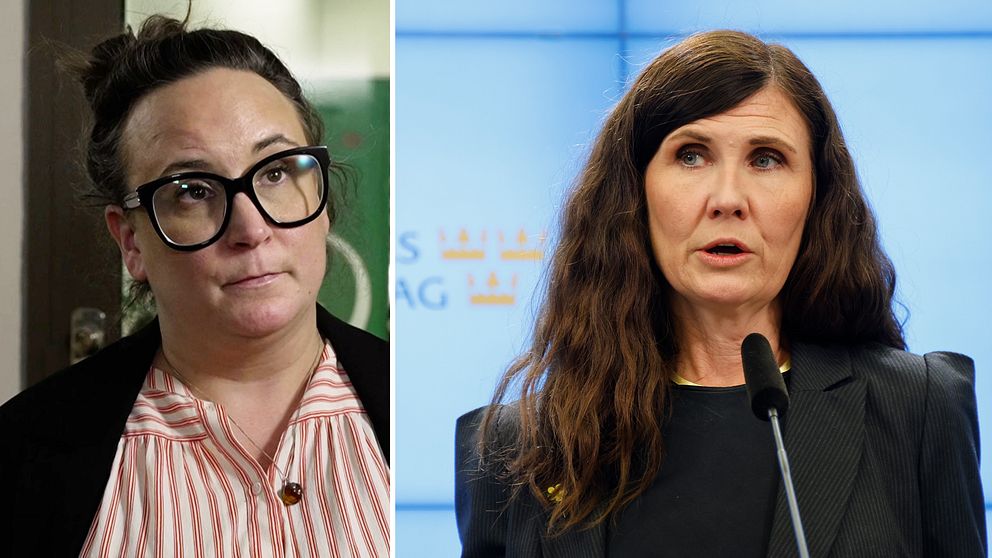 till vänster: partisekretare Katrin Wissing. till höger: Märta Stenevi