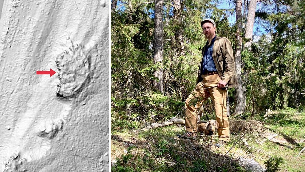 Med hjälp av lantmäteriets terrängkarta brukar Ny Björn Gustafsson leta efter fornlämningar. Denna gång blev det en speciellt fynd.