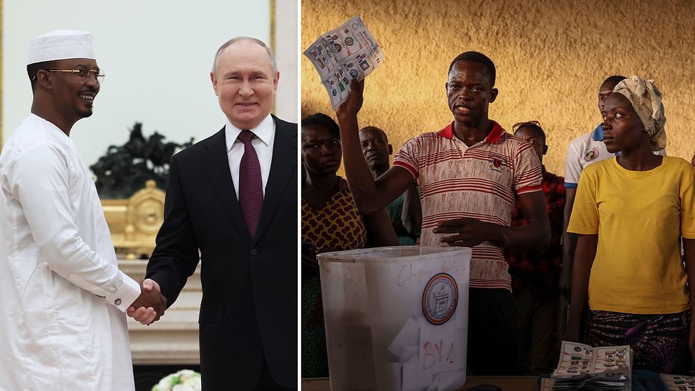 Putin och vallokal i Tchad