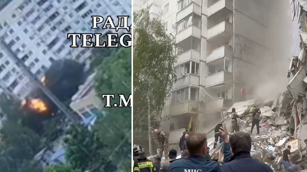 Explosion i hus i Belgorod