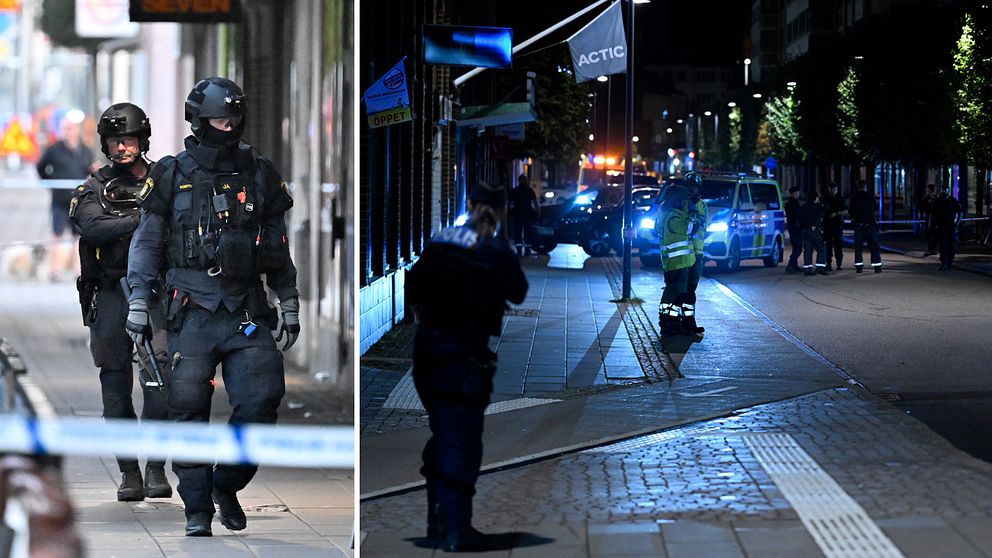 Polis på plats efter explosion i Helsingborg.