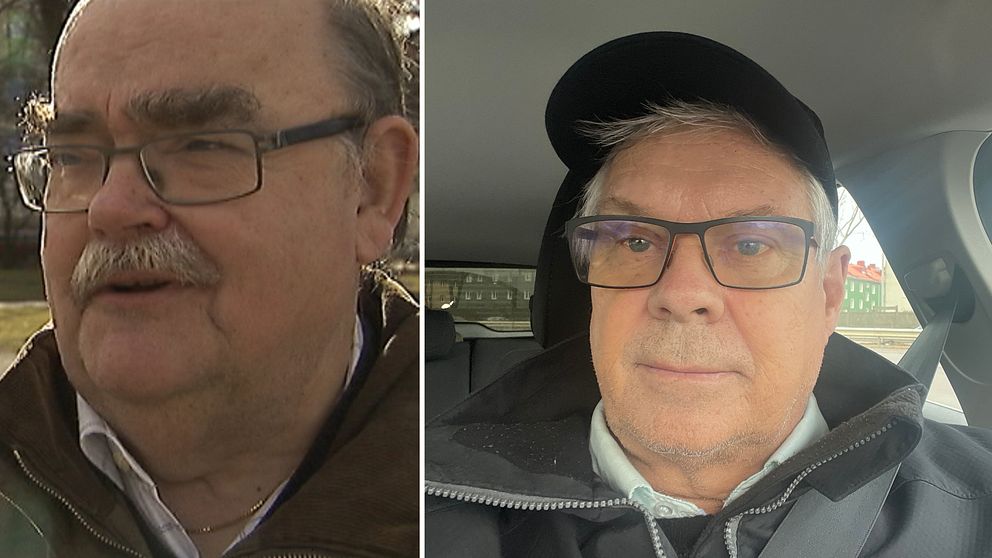 Delad bild med två sektioner, båda visar en man i bil med suddiga ansikten. Den vänstra delen visar mannen i ett utomhusmiljö, medan den högra visar honom inuti en bil med en keps.