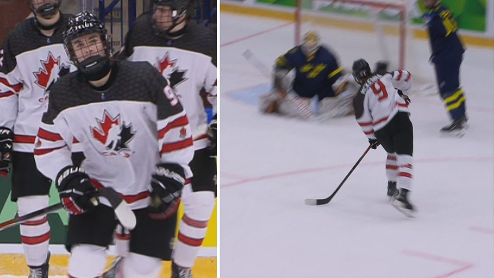 Kanadas jättetalang Gavin McKenna briljerade mot Sverige i U18-VM
