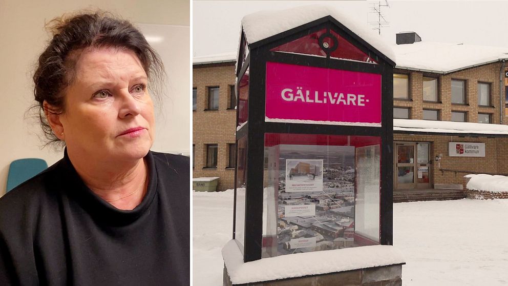 Kommundirektören och en bild på kommunhuset i Gällivare.