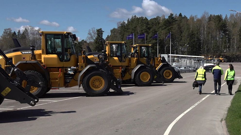 Hjullastare parkerade på Volvo CE i Arvika.