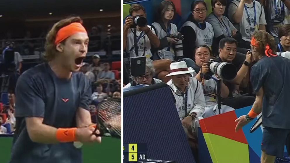Andrej Rublev ilsken under ATP-turnering i Shanghai