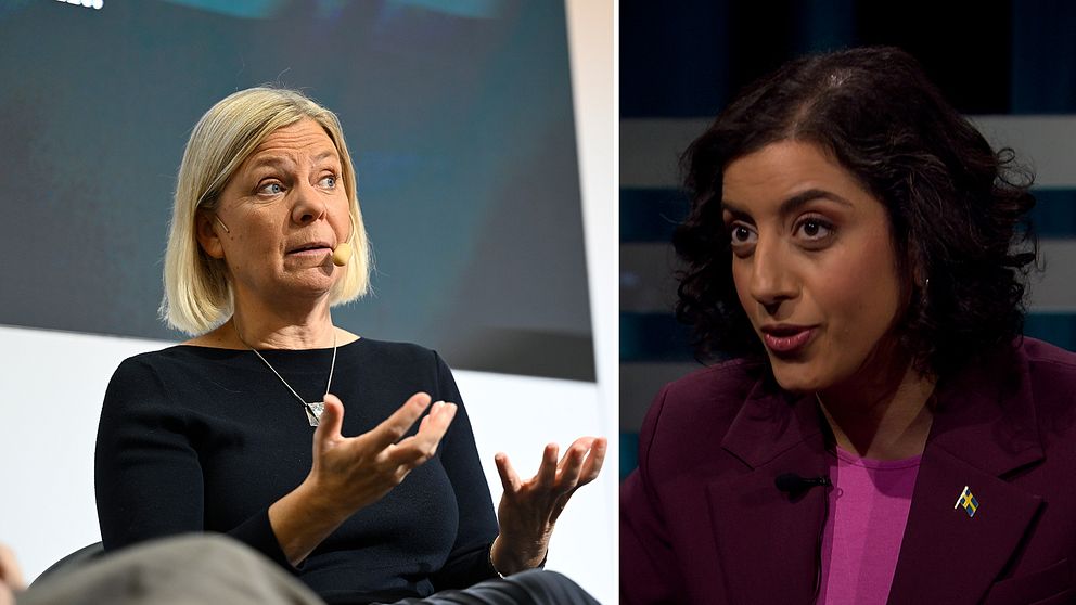 Simona Mohamsson (L) diskuterar friskolefrågan under en intervju.