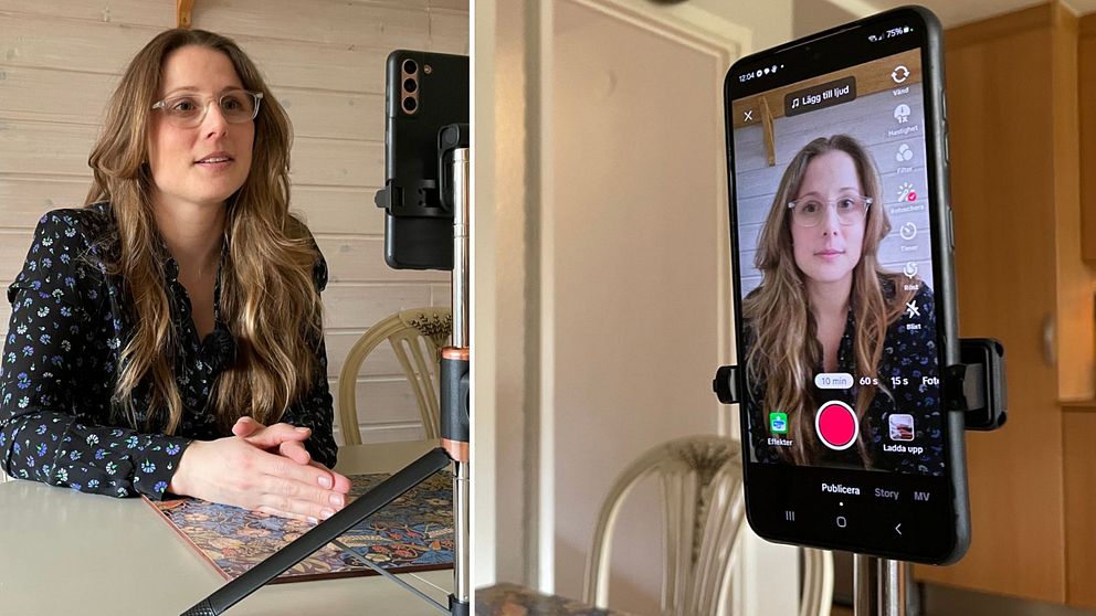 Psykolog spelar in tiktok-video