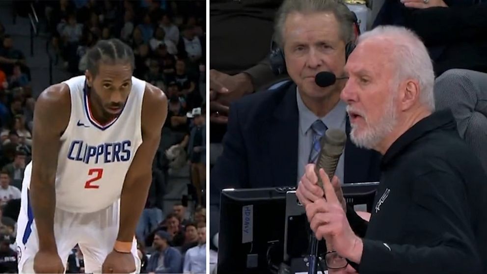 Kahwi Leonard och tränaren Gregg Popovich