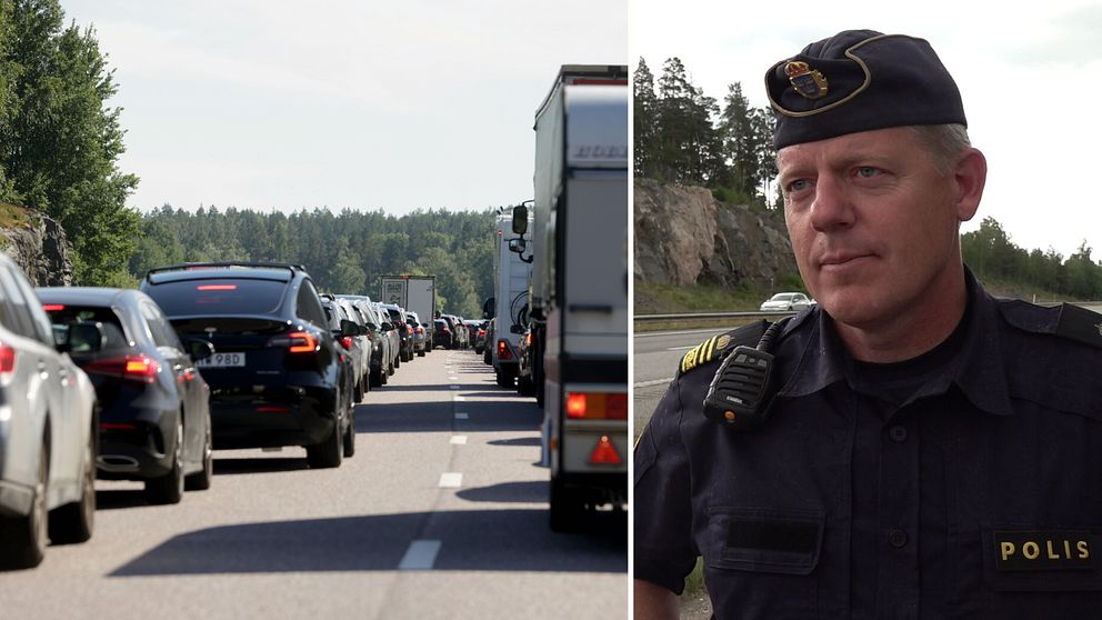 Bilköer och trafikpolisen Peter Henriksson.