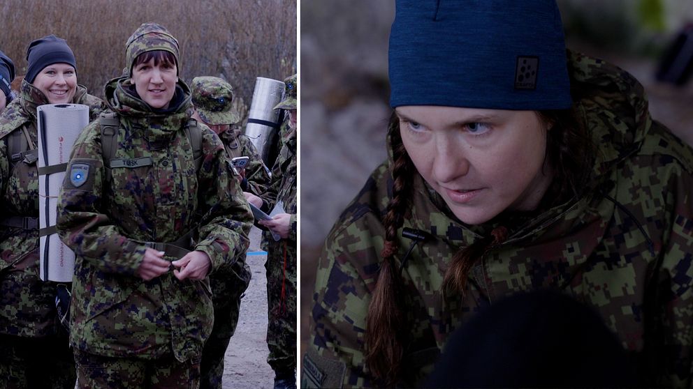 Kvinnor i militärklädsel.
