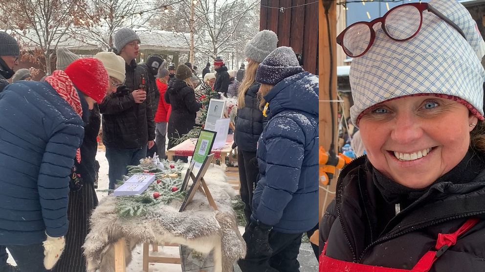 julmarknad, massor av folk