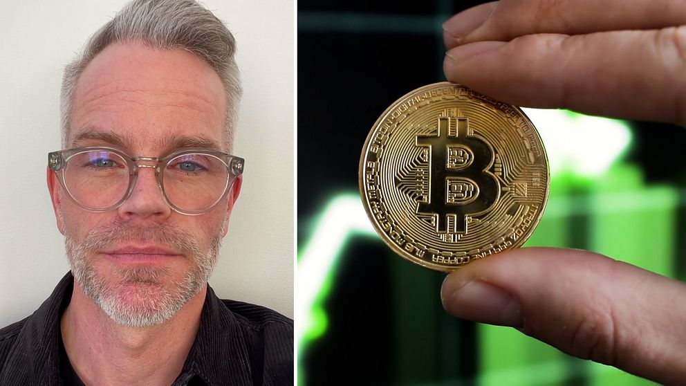 Alexander Norén och en Bitcoin-krona