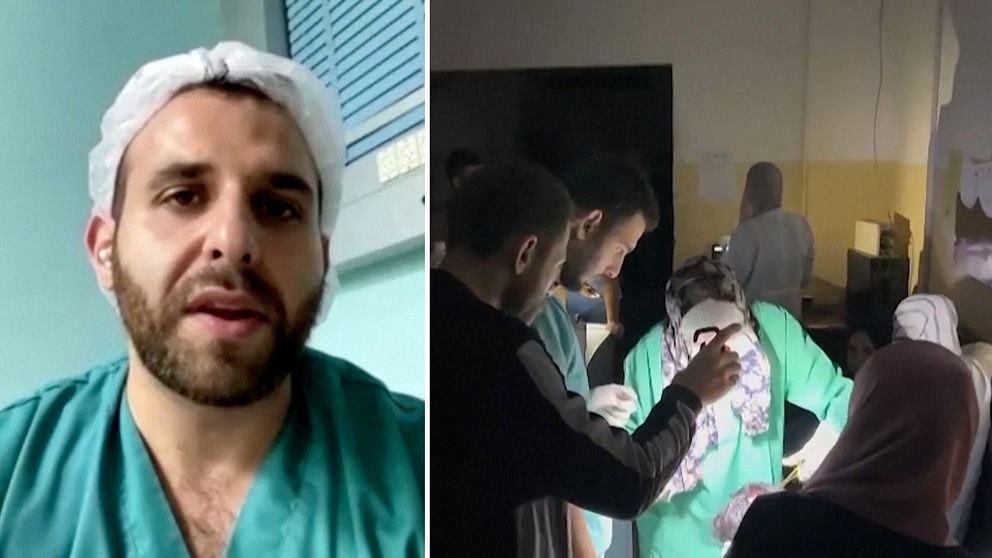 Ahmed al-Mokhallati är kirurg vid al-Shifa-sjukhuset i Gaza. Han berättar att spädbarn på sjukhuset fått flyttas ut ur sina kuvöser på grund av bristen på el.
