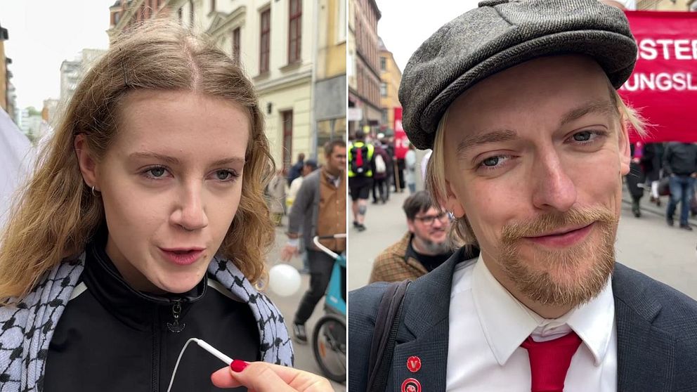 Esther Kornbrink distriktsordförande Ung vänster och Emil Wingstrand politiskt aktiv Vänsterpartiet.