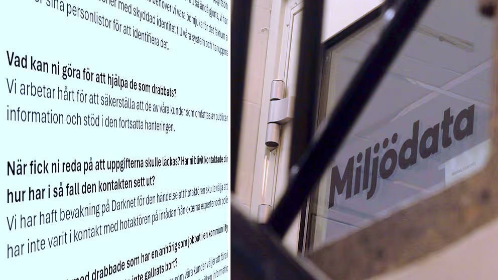 Miljonavgift för Miljödata efter stora läckan | SVT Nyheter