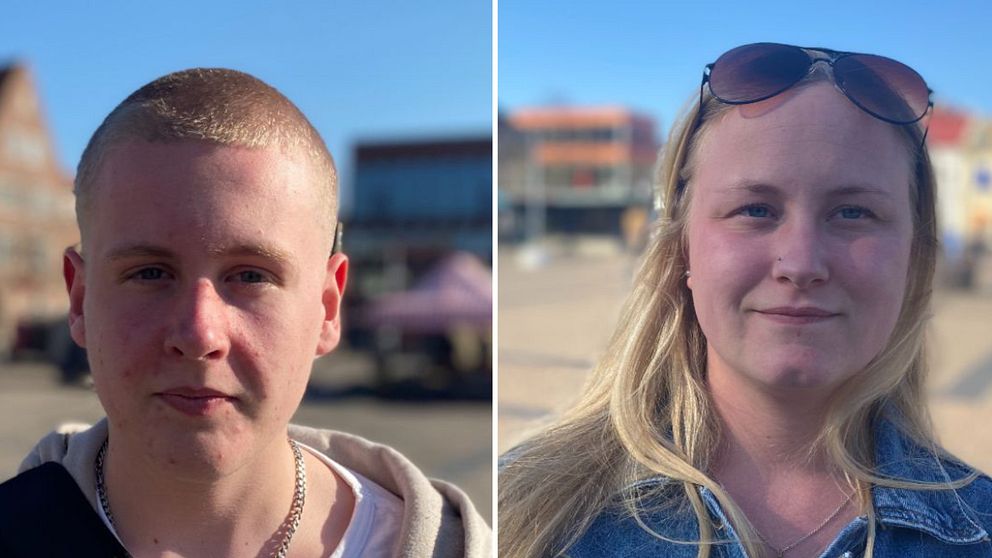 Liam Fohlin och Zandra Waldt framför stora torg