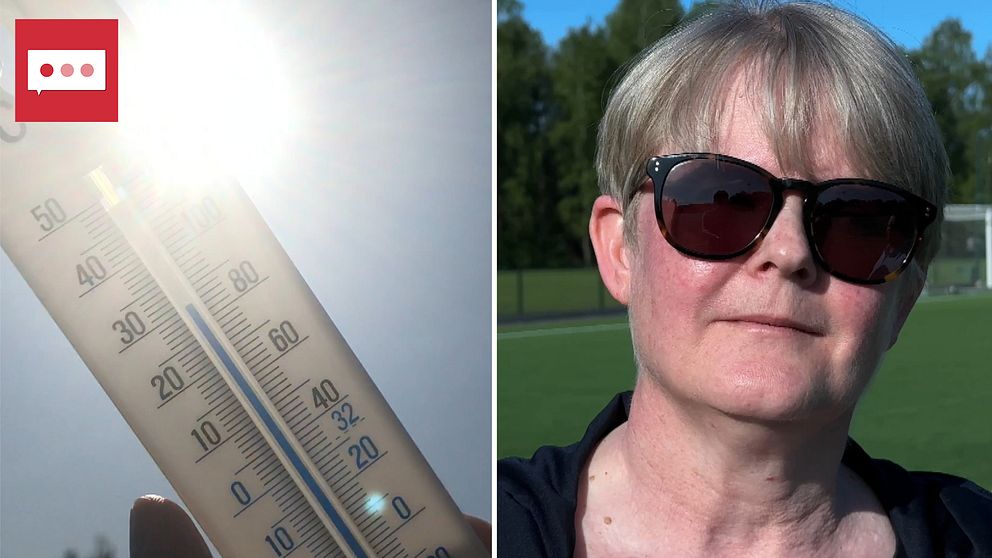 Hudsjuksköterskan Anita Skoogh varnar för stark sol som kan ge hudcancer.