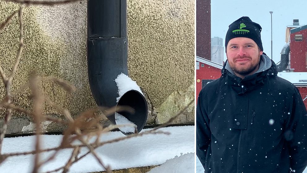 Ett stuprör och en husvägg och en VA-ingenjör på Hedemora Energi