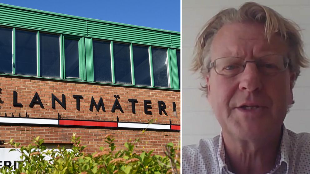 Lantmäteriets skylt och en blond man i en splitbild