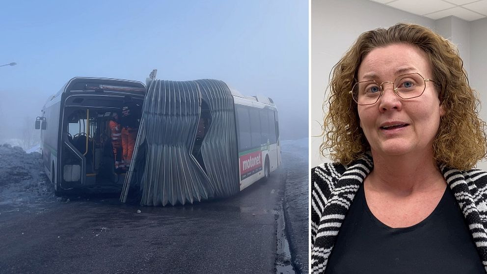 Helen Lövgren var en av passagerana på bussen som gick av på mitten