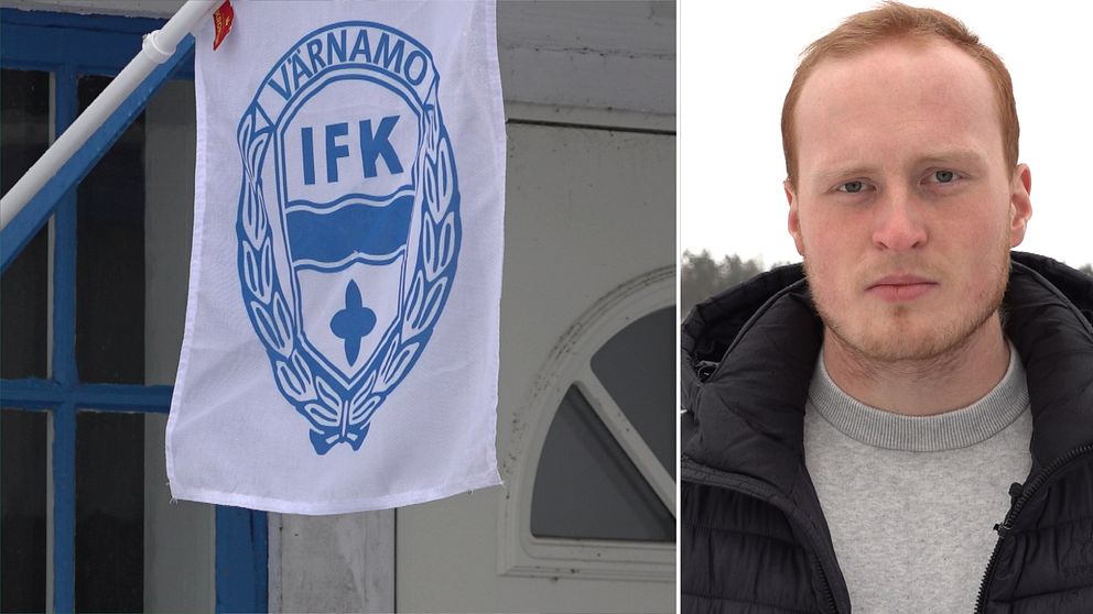 En flagga med IFK Värnamo på.