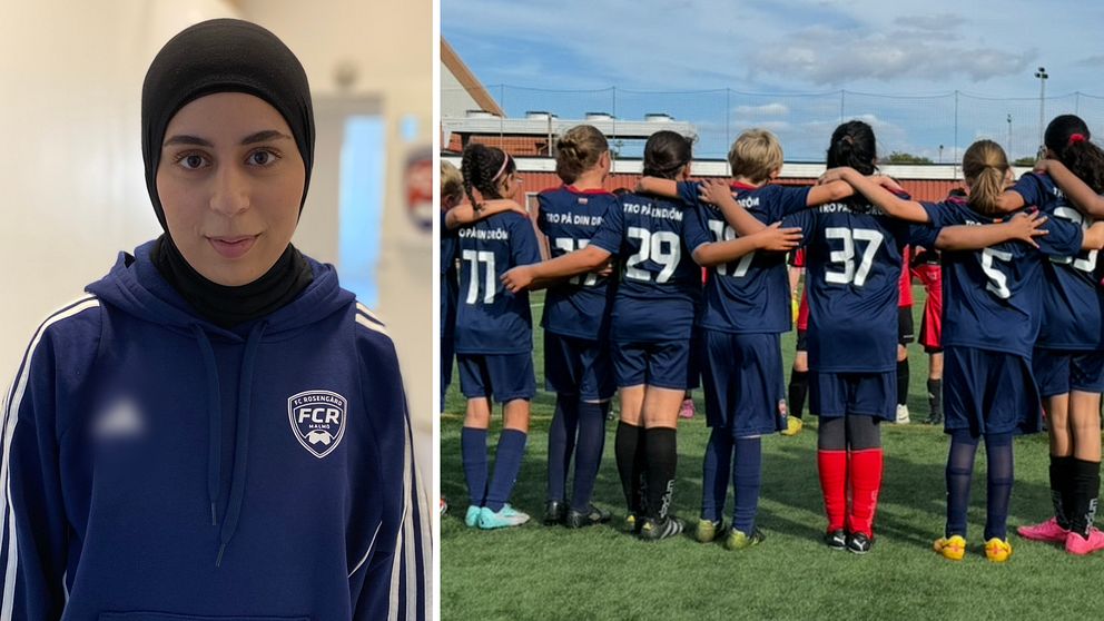 Fatima, är fotbollstränare i Rosengård FC där hon möter dagligen unga tjejer från Rosengård och stötar dem både på och utanför fotbollsplanen.