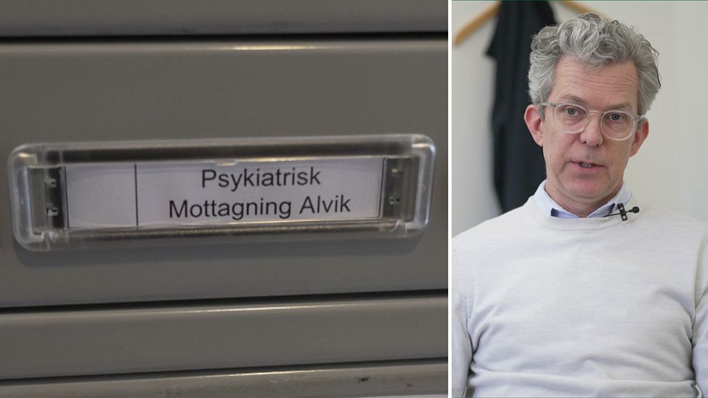Bild på läkaren Per Béäff och påstlådan till Alviks psykiatriska mottagning dit Finska psykiatriska mottagningen hör
