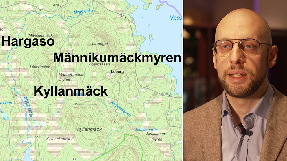 Karta med ortsnamn samt Oliver Blomqvist, lantmäteriet