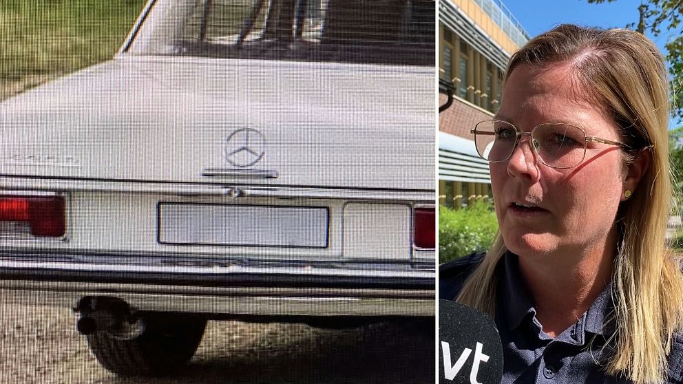 En Mercedes Benz av modell 220D, Josefine Perming som är chef för avdelningen för grova brott hos polisen i Västernorrland.