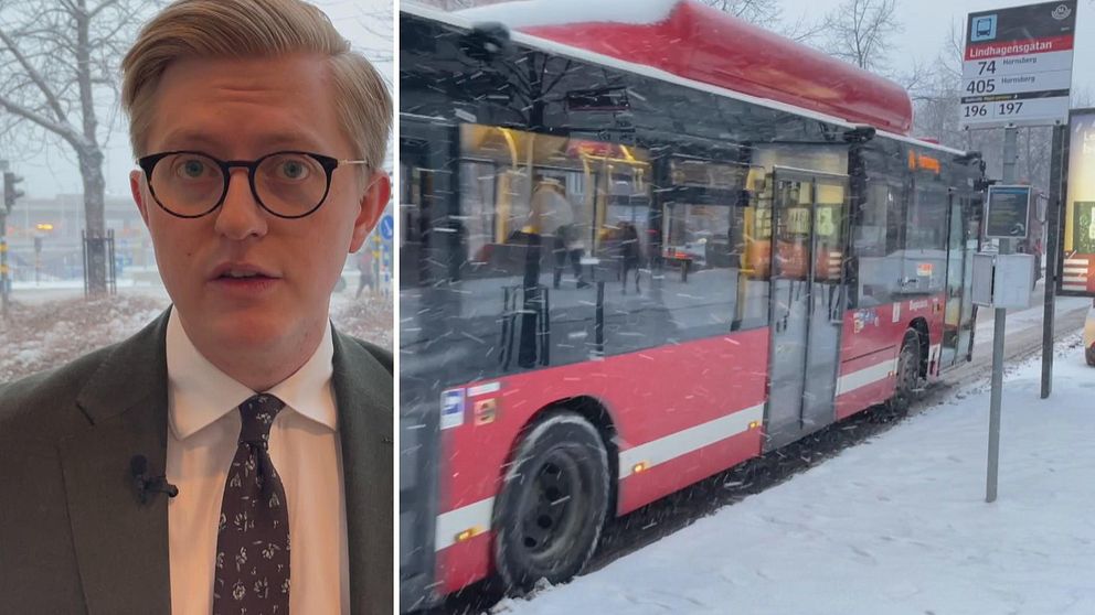 Anton Fendert. Buss i snön.