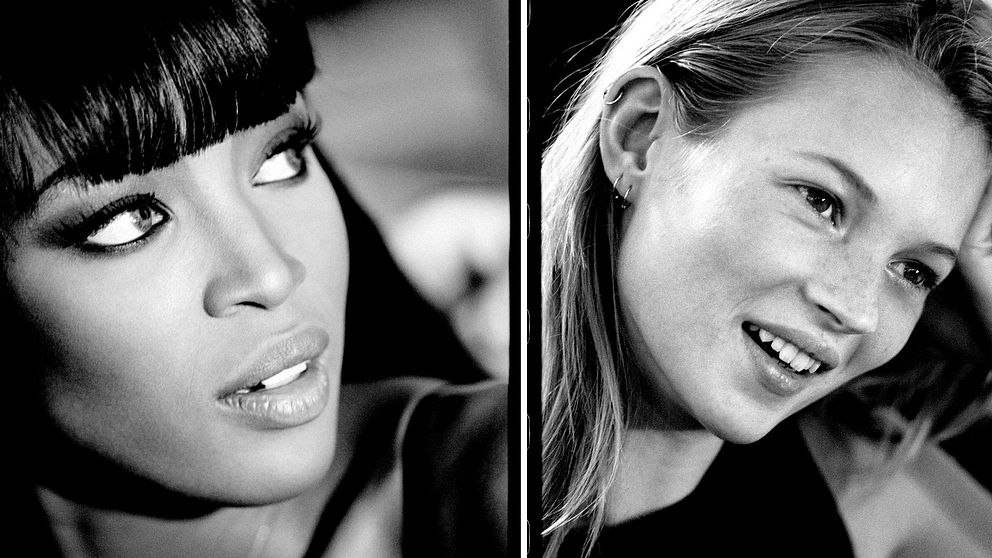 bilder av supermodellerna Naomi Campberll och Kate Moss